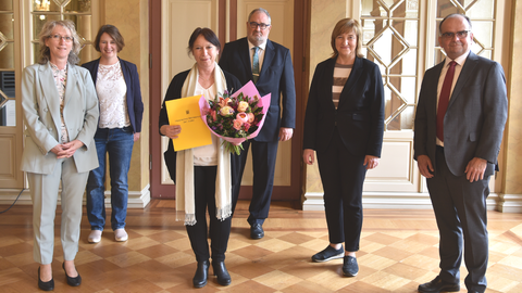 Gleichstellungsbeauftragte, Vertretung Personalrat, Christina Kreis, Karl Greven, Staatsministerin Eva Kühne-Hörmann, Torsten Kunze (Generalstaatsanwalt)