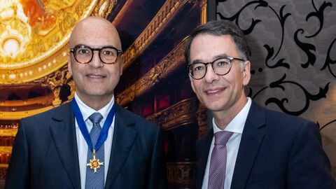 Dr. Sarkar und Justizminister Christian Heinz