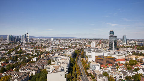 Blick über die Stadt Frankfurt am Main